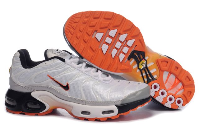 Mens Nike Air Max TN White Black Orange Shoes